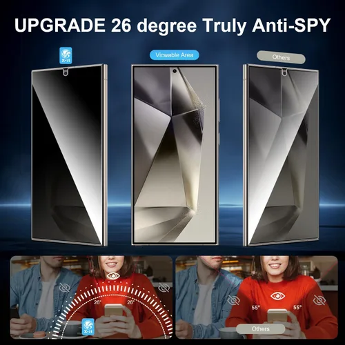 Miniatura 4 de X-it Protector de pantalla para Samsung Galaxy S23 Ultra/S22 Ultra, privacidad [alineación automática/eliminación de polvo], sin burbujas