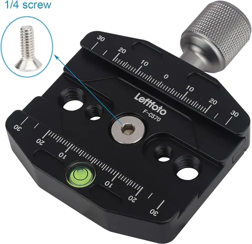 Miniatura 4 de Abrazadera de liberación rápida de 2.756 in compatible con placa de estilo Arca Swiss para trípode Ballhead asiento universal de cambio rápido