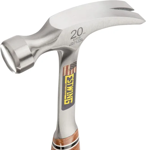 Miniatura 7 de ESTWING Martillo - Garra recta de 16 oz con cara lisa y agarre de cuero genuino - E16S
