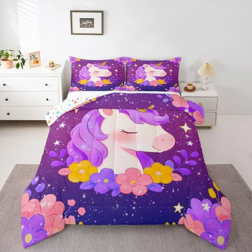 Miniatura 15 de Feelyou Lindo juego de ropa de cama de ajolote para niños y niñas tamaño twin, juego de edredón de salamandra para niños, mujeres y hombres, edredón