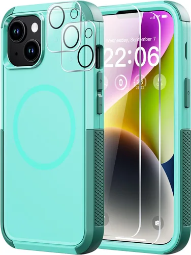 Miniatura 58 de Diverbox Funda para iPhone 13 [compatible con MagSafe] [con protector de pantalla] [a prueba de golpes] [a prueba de caídas] Funda de protección