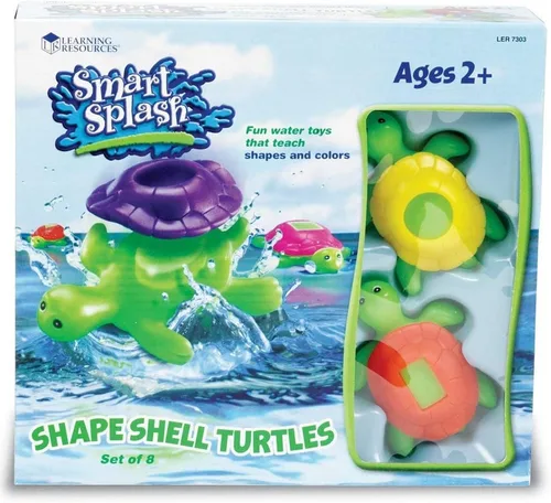 Miniatura 3 de Learning Resources Shape Shell Turtles, Learn Shapes, Juego de 8 juguetes de baño, a partir de 2 años