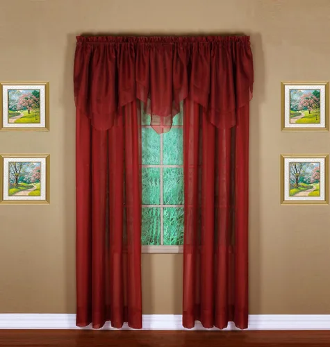 Miniatura 7 de Today's Curtain Emelia Original Voile Ascot 25 pulgadas, Borgoña, 40 pulgadas de ancho x 25 pulgadas de largo