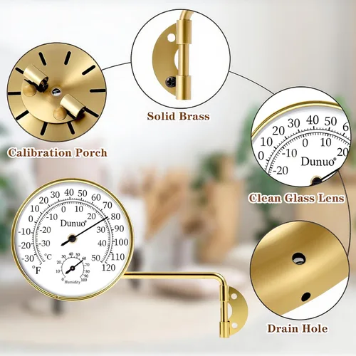 Miniatura 4 de Termómetro para exteriores, resistente a la intemperie y medidor de temperatura exterior decorativo para ventana, accesorios de invernadero y patio
