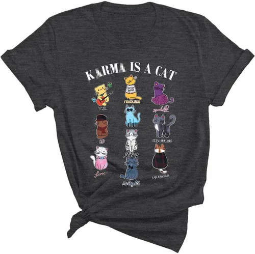 Camisas de gato para mujer, camiseta de álbum de música, traje de concierto de campo, camiseta para amantes de los gatos, camiseta de regalo para