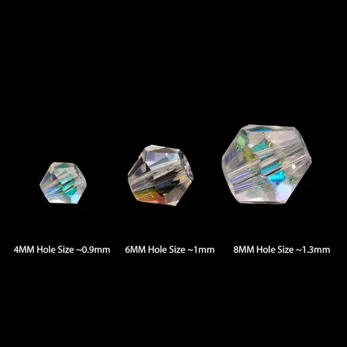 Miniatura 2 de YouLuo Cuentas de cristal de bicona, cuentas de cristal AB transparentes facetadas, cuentas espaciadoras sueltas a granel para manualidades