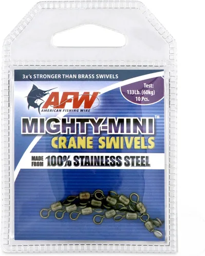 Miniatura 29 de American Fishing Wire Mighty Mini grúa giratoria, línea de pesca esencial, equipo de pesca compacto, giro de agua salada, giro de acero inoxidable