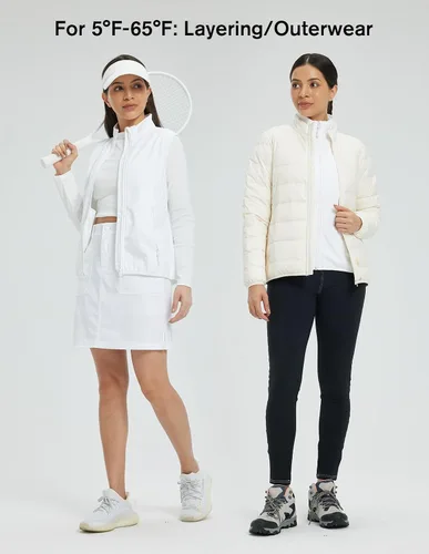 Miniatura 5 de fit space Chaleco Softshell para mujer, atlético, cálido, sin mangas, con bolsillos con cremallera, ciclismo, correr, golf