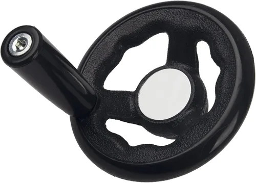 Miniatura 3 de Rueda de mano redonda de 0.47x4 pulgadas de diámetro con manija giratoria de perilla para torno de manivela de taladro de molino