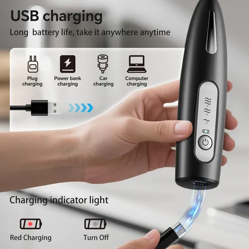 Miniatura 8 de Espumador de leche eléctrico, ajuste de tres velocidades, licuadora de mano inalámbrica recargable por USB con soporte adhesivo incluido, batidor
