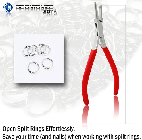 Miniatura 7 de Jeweler - Alicates de anillo dividido para manualidades y manualidades, mango rojo