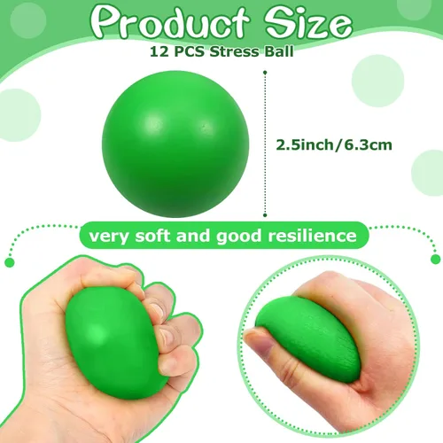 Miniatura 2 de Pelotas de espuma verde para aliviar el estrés para niños y adultos, juguetes sensoriales para aliviar la ansiedad, TDAH, autismo (verde)