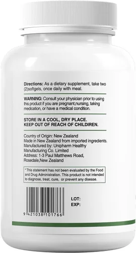Miniatura 8 de HUJ Aceite de pescado Omega 3 1000 mg cápsulas blandas - EPA+DPA, aceite de pescado Omega 3 para corazón, cerebro, piel, ojos y apoyo