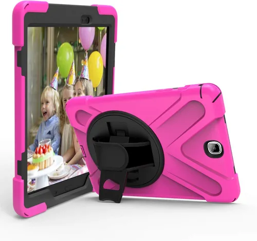 Miniatura 9 de IVY Funda con función atril de 360 grados compatible con Samsung Galaxy Tab A 9.7 2015 (SM-T550) con correa para la muñeca y correa para el hombro