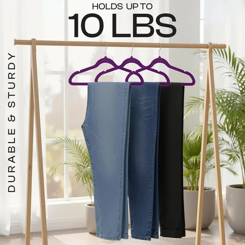 Miniatura 5 de Utopia Home Velvet Hanger - Paquete de 50 perchas delgadas antideslizantes de lujo para pantalones y abrigos, perchas fuertes que ahorran espacio