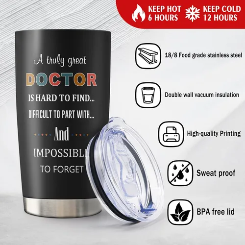 Miniatura 2 de Vaso de 20 onzas, regalo de agradecimiento al médico/graduación para hombres/mujeres, regalo de jubilación/día del médico para Dr./MD Cup 1 unidad