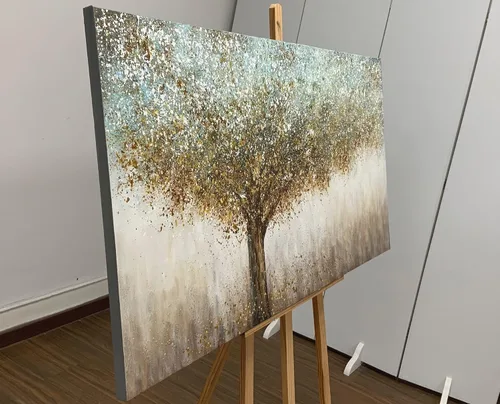 Miniatura 2 de Tiancheng Arte de lienzo abstracto de 30 x 60 pulgadas, pintura al óleo 100% pintada a mano, piezas de arte de pared enmarcadas, pinturas de lienzo