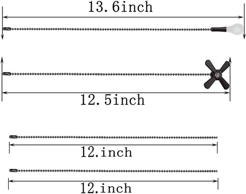 Miniatura 5 de Extensor de cadena para ventilador de techo, extra largo con bombilla decorativa de vidrio esmerilado y cable de ventilador, se adapta a todos