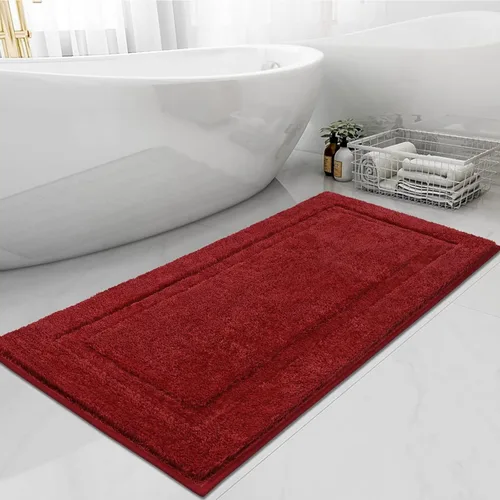 Miniatura 42 de SHACOS Alfombras de baño súper suaves y esponjosas de 24"x36" antideslizantes, lavables, alfombras de baño absorbentes, alfombras para suelo de Gris