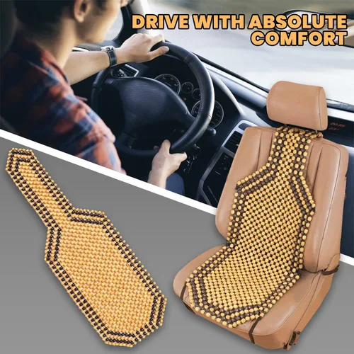 Miniatura 7 de VaygWay Cojín de Asiento Cómodo con Cuentas de Madera – Cubierta de Asiento de Automóvil Cómoda con Cuentas de Madera – Cubierta Fresca de Masaje