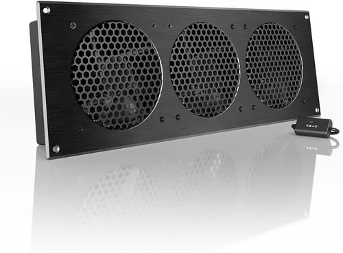 Miniatura 15 de AC Infinity AIRPLATE T8, sistema silencioso de refrigeración doble ventilador de 6" con control de termostato, para gabinetes AV de cine en casa
