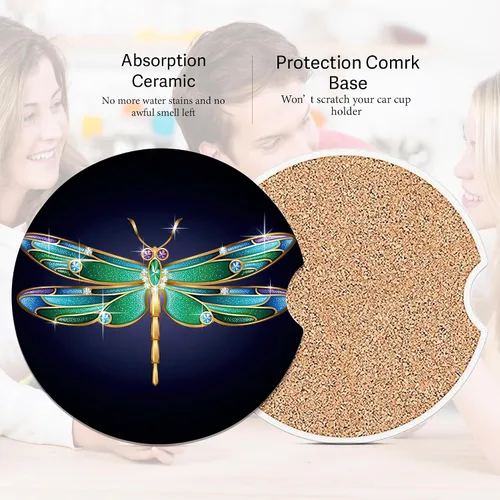 Miniatura 3 de Posavasos para Portavasos de Coche con Mandala Bohemio, Paquete de 2 Posavasos para Coche, Accesorios Interiores Estéticos para Hombres y Mujeres