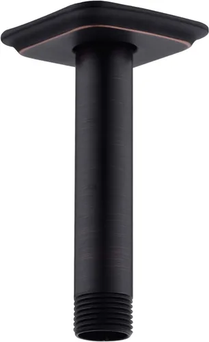 Miniatura 20 de Brazo de ducha con brida de acero inoxidable de 4 pulgadas, extensión recta montada en el techo para cabezal de ducha de lluvia superior, níquel