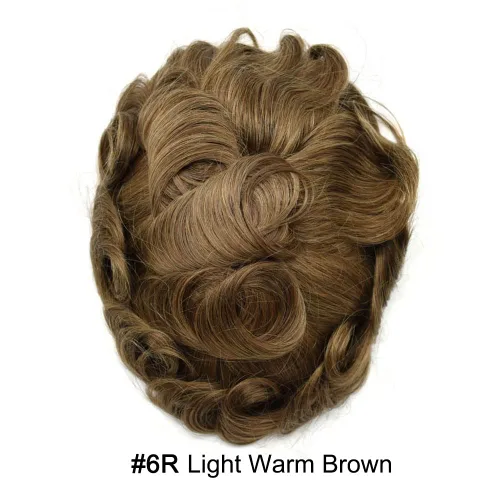 Miniatura 84 de Toupee Hair Piece For Men 100% Real Human Hair System Natural Looking Hairpieces For Men Hair Units Protesis Capilar Para Hombre 8''X10'' #610#6