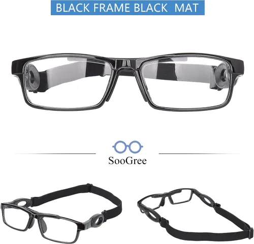 Miniatura 3 de SooGree Gafas deportivas para hombres y mujeres, gafas protectoras para béisbol, correr, deportes, ciclismo, gafas Marco negro almohadilla negra