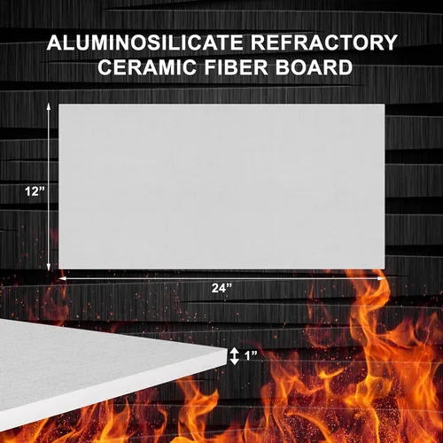 Miniatura 3 de Tabla aislante de fibra de cerámica, 1 x 12 x 24 pulgadas, clasificación de 2300 F, tablero aislante ignífugo para estufas de madera, chimeneas