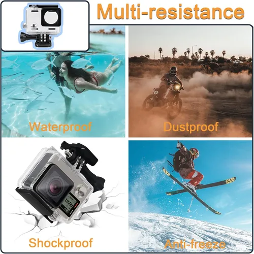 Miniatura 7 de Carcasa impermeable para GoPro Hero 4 3 Plus, carcasa protectora de buceo subacuático con soporte para Go Pro Hero4 3+ Kit de accesorios de cámara