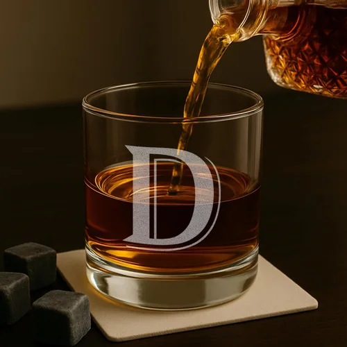 Miniatura 7 de Regalos con monograma para hombres – 4 vasos de whisky personalizados de 11 onzas (monograma D) – Vasos de whisky grabados – Vasos rocks