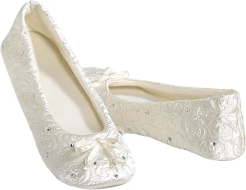 Miniatura 4 de Isotoner Women's Ballerina Slippers with Terry Lined and Rose Quilt Ballet Flat
