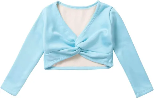 Miniatura 71 de JEATHA Suéter de manga larga para niñas y niñas con diseño de ballet, suéter corto para leotardo