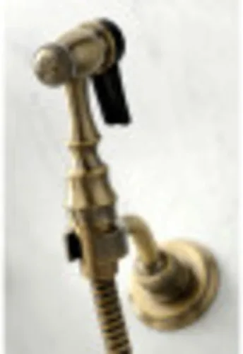 Miniatura 4 de Kingston Brass KS1248ALBS Heritage - Grifo de cocina con puente de montaje en pared con spray de latón, níquel cepillado cepillado níquel
