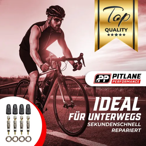 Miniatura 4 de Pitlane Performance® Kit de reparación de válvulas de bicicleta Presta de 18 piezas, insertos de válvula de repuesto con sellos, tuercas y tapas