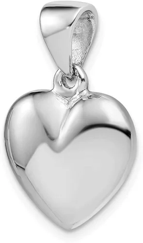 Miniatura 5 de Plata de ley rodiada pulida campana interior colgante corazón soplado 0984in estilo QC9455