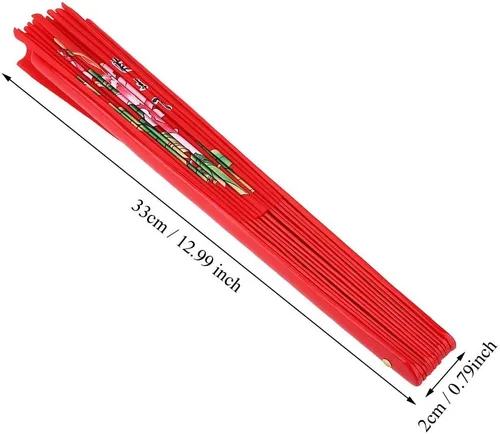 Miniatura 3 de VGEBY Abanico de lucha de bambú, ventilador tradicional de kung fu, ventilador chino de Tai Chi (rojo) Fans de Tai Chi Fan de Tai Chi, ventilador