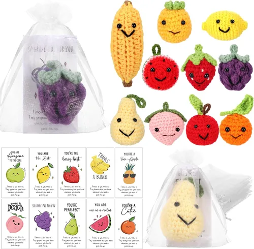 Shappy 10 juegos inspiradores de fin de año, fruta positiva divertida, lana de punto, fruta bailarina, mini regalo de agradecimiento para compañeros