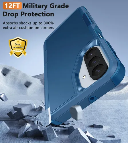Miniatura 530 de FNTCASE Funda para iPhone 17 Pro: Fundas delgadas translúcidas de color azul claro compatibles con MagSafe, protección completa de la cámara