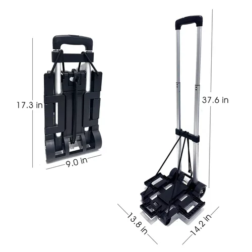 Miniatura 4 de Carrito de viaje para asiento de automóvil para aeropuerto, carrito plegable para asiento de automóvil y rodillo, capacidad de 90 libras para viajes