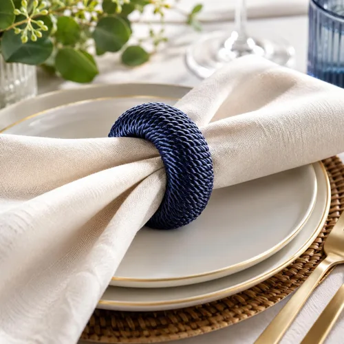 Miniatura 7 de ALPHA Living HOME Juego de 12 servilleteros tejidos de granja, servilleteros decorativos de alta calidad, decoración de mesa para mesa y comedor