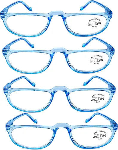 Miniatura 6 de AQWANO Half Frame Readers Computer Reading Glasses Blue Light Blocking Lightweight