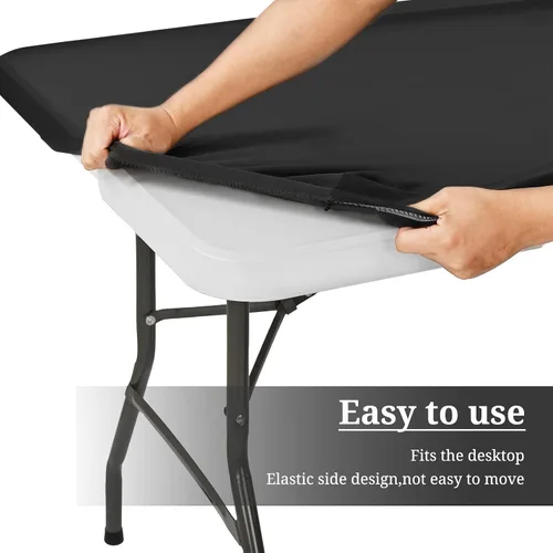 Miniatura 4 de fani 6 piezas de tela elástica para tapas de mesa, fundas de elastano de 6 pies, lavables, elásticos, universales, rectangulares, protectores