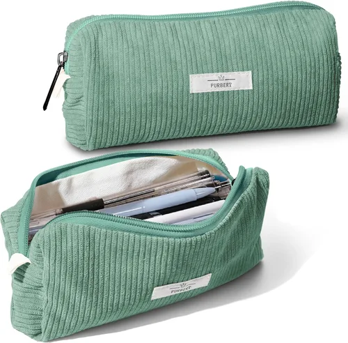 Miniatura 14 de Bolsa para Lápices Estuche para Bolígrafos, Organizador Pequeño de Pana Suave para Lápices con Cremallera, Lindo Estuche para Lápices Artículos