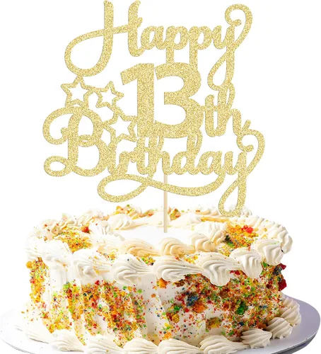 Miniatura 58 de 1 paquete de decoración de pastel de feliz 15 cumpleaños, topper de pastel dorado con purpurina Mis Quince 15, saludos a 15 años, adorno de pastel