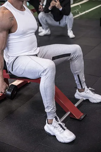 Miniatura 6 de MAIKANONG Pantalones deportivos de gimnasio para hombre, estilo casual, pantalones de entrenamiento cónicos, para gimnasio, entrenamiento
