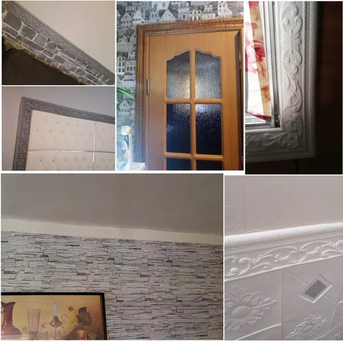 Miniatura 8 de Moldura de espuma flexible de 7.5 pies, despegar y pegar, borde de pared de espuma 3D, línea de cintura, borde de papel tapiz, fácil de aplicar