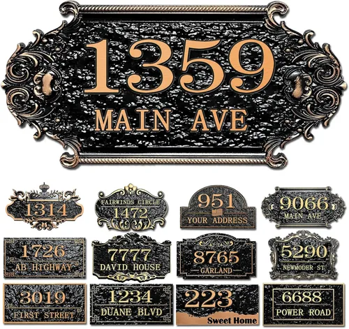 Miniatura 34 de Placa personalizada de dirección de casa, letrero de dirección de nombre de calle personalizado para números de casa, placa para buzón de garaje