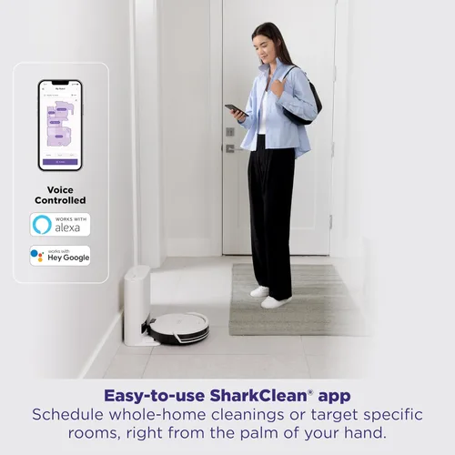 Miniatura 9 de Aspiradora robot Shark Navigator con base autovaciante sin bolsa de 30 días de capacidad, potente succión, navegación SmartPath, cepillo